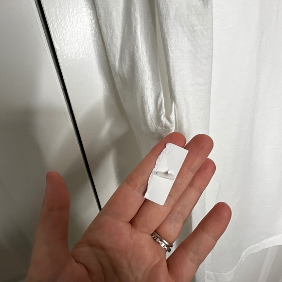 CITIZENS OF HUMANITY ZOSIA PADDED SHOULDER V-NECK TOP T-Shirt Size XL White - Picture 7 of 11